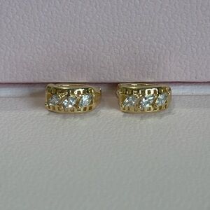 Elegant Gold plated Earrings with Crystal Accents